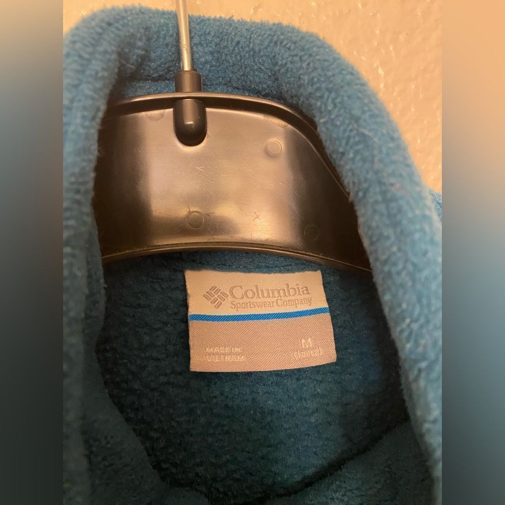 Columbia Youth Benton Springs Sweater fleece zip up jacket teal unisex M 10/12 - Picture 3 of 5